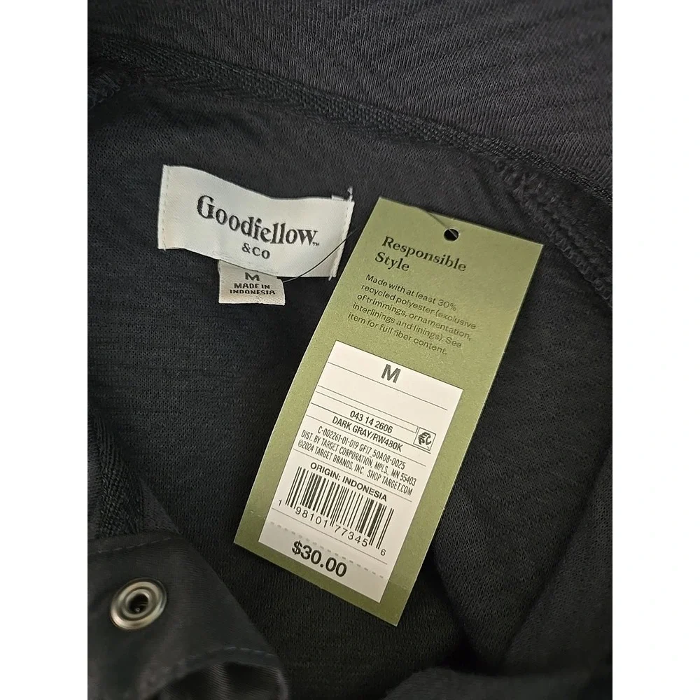 Goodfellow & Co. Men's Snap Pullover Sweatshirt Medium Dark Gray *New* - Picture 11 of 11